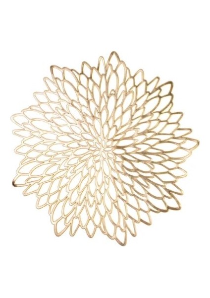 Altın 38 cm 1 Adet Pvc Içi Boş Yalıtım Coaster Pedleri Masa Kase Mat Ev Yılbaşı Dekoru Isıya Dayanıklı Çiçek Şekli Placemat Yemek Masası (Yurt Dışından)