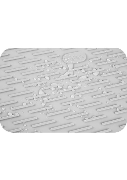 Açık Gri XL-45X40CM Silikon Kurutma Mat Bulaşık Kase Bardak Kaymaz Anti Sıcak Ped Trivet Potholder Mat Kaşık Istirahat Boşaltma Coaster Mutfak Tezgahı Placema (Yurt Dışından)