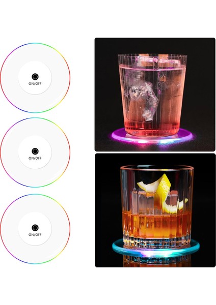 Daire Renkli 10 cm LED Coaster Bardak Tutucu Kupa Standı Işık Bar Mat Masa Placemat Parti Içecek Cam Yaratıcı Ped Yuvarlak Ev Dekor Mutfak 7 Renk (Yurt Dışından)