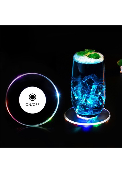 Daire Renkli 10 cm LED Coaster Bardak Tutucu Kupa Standı Işık Bar Mat Masa Placemat Parti Içecek Cam Yaratıcı Ped Yuvarlak Ev Dekor Mutfak 7 Renk (Yurt Dışından)