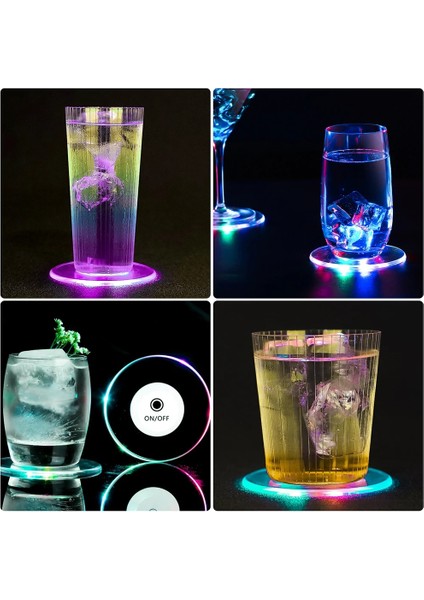 Daire Renkli 10 cm LED Coaster Bardak Tutucu Kupa Standı Işık Bar Mat Masa Placemat Parti Içecek Cam Yaratıcı Ped Yuvarlak Ev Dekor Mutfak 7 Renk (Yurt Dışından)