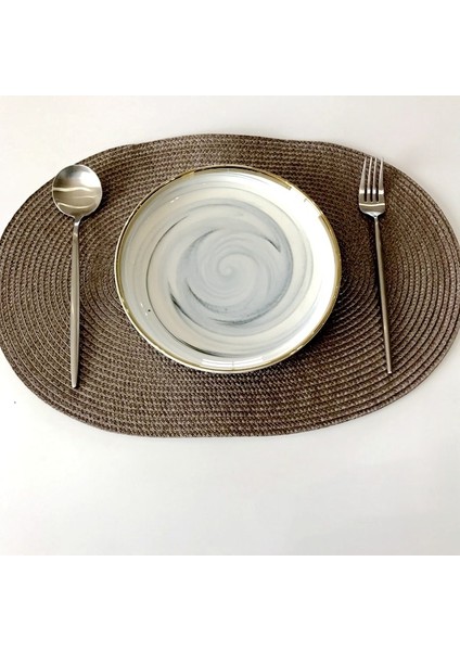 H Oval 6pcs Paket: 4.pp Set Isı Yalıtımı Kaymaz Placemat Yemek Masası Kase Bulaşık Pedi Mat Su Geçirmez Set De Masa Mutfak Placema (Yurt Dışından)
