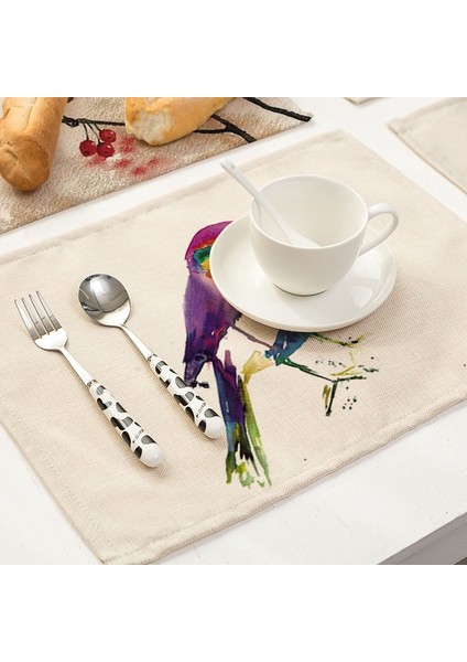 R 1 Adet Kuş Şube Desen Placemat Bardak Yemek Masası Mat Pamuk Keten Kase Fincan Paspaslar Mutfak Pedleri 42*32 cm Ev Dekor MA0027 (Yurt Dışından) indirimleri