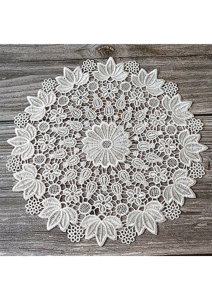 Beyaz Yuvarlak 25CM Yeni Dantel Yuvarlak Beyaz Nakış Masa Yer Mat Yemek Pedi Kumaş Içecek Placemat Bardak Kupa Akşam Yemeği Çay Altlığı Cam Bardak Altlığı Peçete Mutfak (Yurt Dışından)