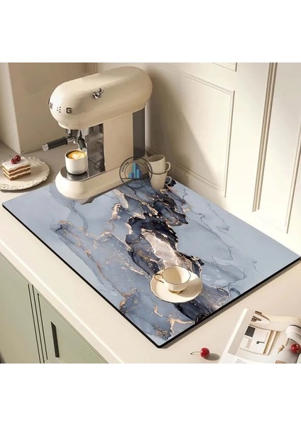 C Dikdörtgen 40X50 cm Emici Kahve Tabağı Çabuk Kuruyan Mutfak Emici Drenajlı Placemat Kurutma Mat Masa Banyo Mutfak Drenaj Pedleri (Yurt Dışından)