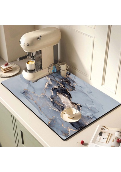 C Dikdörtgen 40X50 cm Emici Kahve Tabağı Çabuk Kuruyan Mutfak Emici Drenajlı Placemat Kurutma Mat Masa Banyo Mutfak Drenaj Pedleri (Yurt Dışından)