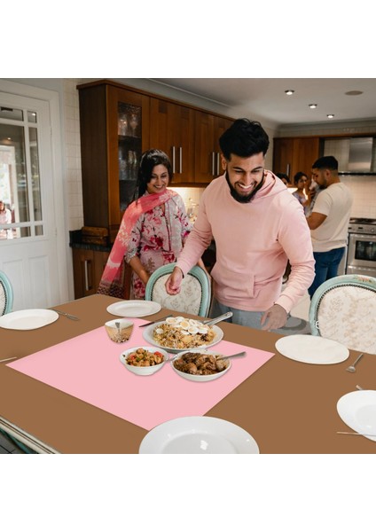 Pembe 70X50 cm Silikon Mat Büyük Placemat Vinil Masa Mat Isıya Dayanıklı Kaymaz Mutfak Piknik Yemek Tabağı Mat Tezgah Koruyucu Esd Ped (Yurt Dışından)