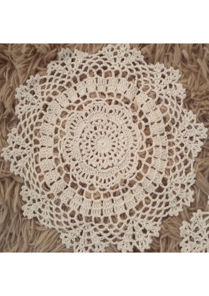 Beyaz Yuvarlak 15 cm Modern Pamuk Placemat Bardak Altlığı Kupa Mutfak Noel Yemeği Masa Yer Mat Kumaş Dantel Tığ Işi Çay Kahve Bardak Altlığı Peçete Içecek Pedi (Yurt Dışından)