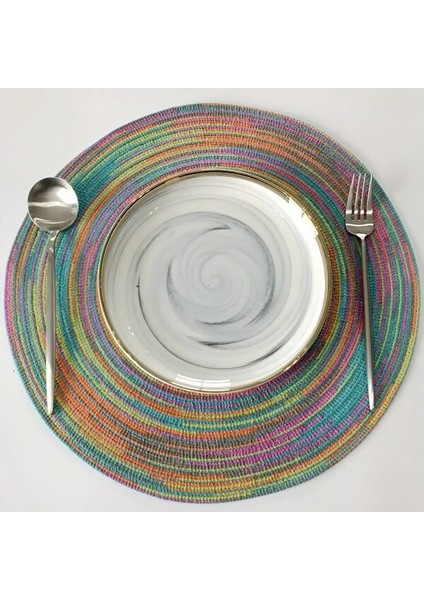 Yuvarlak 18CM Dekorasyon Yuvarlak Dokuma Yeri Yemek Masası Pedi, Isıya Dayanıklı Mutfak Kaymaz Mat (Yurt Dışından)