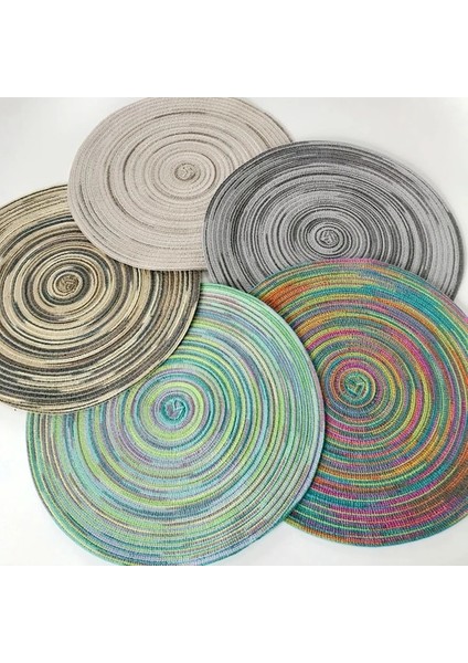 Yuvarlak 18CM Dekorasyon Yuvarlak Dokuma Yeri Yemek Masası Pedi, Isıya Dayanıklı Mutfak Kaymaz Mat (Yurt Dışından)