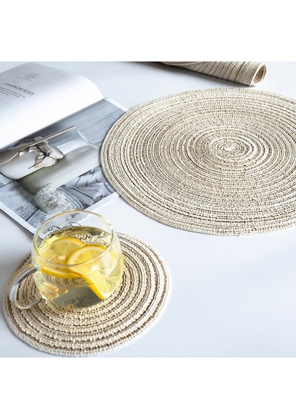 B Xl 36 cm Yuvarlak Dokuma Iskandinav Tarzı Kaymaz Placemat Coaster Yalıtım Dolgu Fincan Masa Mat Ev Dekor Peçete Mutfak Aksesuarları (Yurt Dışından)