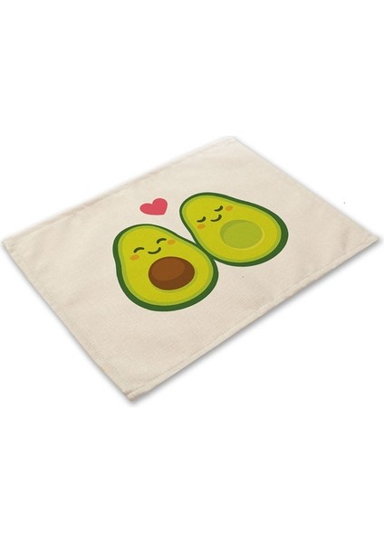 MP0096-9 1 Adet Tropikal Avokado Pamuk Keten Ped Desen Mutfak Placemat Coaster Kase Fincan Mat Yemek Masası Paspaslar 42*32 cm Ev Dekor MP0096 (Yurt Dışından)