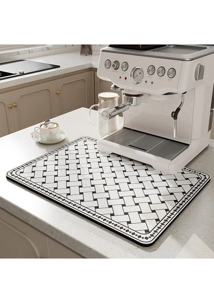Açık Gri 30X40 cm Kahve Mat Gizle Leke Kauçuk Destekli Emici Kahve Makinesi Mat Bulaşık Kurutma Mat Kahve Bar Aksesuarları Mutfak Tezgahı Için (Yurt Dışından)