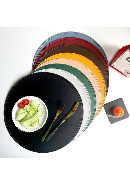 Siyah L 38CM Pu Deri Yağa Dayanıklı Kaymaz Mutfak Placemat Aksesuarları Coaster Sofra Pad Kupa Yemek Masası Mat Peçete Ev 51107 (Yurt Dışından) fiyatları