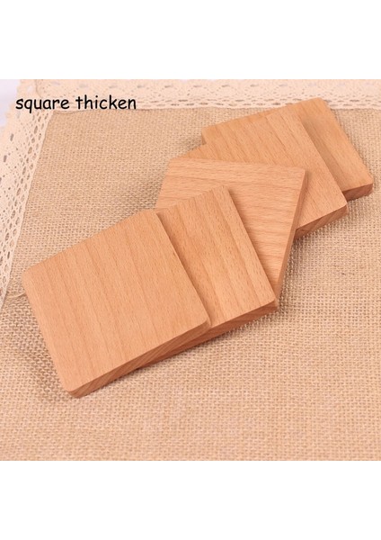 Kare Kalınlaştırmak 1 Adet Çay Kahve Fincan Altlığı Placemats Dekor Ceviz Ahşap Bardak Dayanıklı Isıya Dayanıklı Kare Yuvarlak Içecek Mat 1 Adet Kase Çaydanlık (Yurt Dışından)
