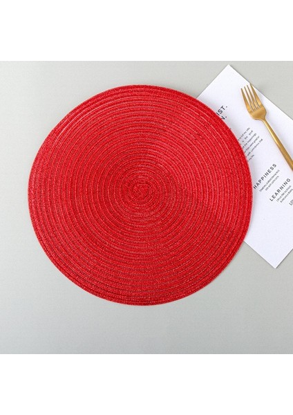 Koyu Kırmızı Çapı 11 cm Yuvarlak Dokuma Iskandinav Tarzı Kaymaz Placemat Coaster Yalıtım Dolgu Kupa Bardak Masa Mat Ev Dekor Peçete Mutfak Aksesuarları (Yurt Dışından)