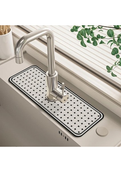 17 38X13 cm Diatomit Emici Ped Lavabo Musluğu Drenaj Pedi Emici Kurutma Matı Mutfak Tezgahı Emici Mutfak Lavabo Mat Masa Mat (Yurt Dışından)