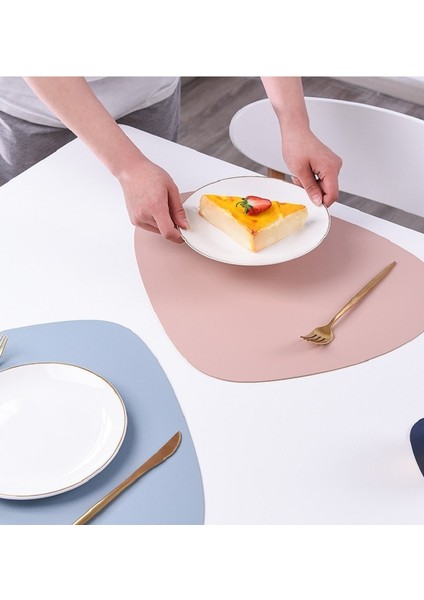 Siyah 2 Takım 2/4/6 Takım Pu Placemats Masa Için Su Geçirmez Kaymaz Yalıtım Deri Yer Paspasları Set Iskandinav Tarzı Noel Coaster Fincan Mat (Yurt Dışından) modelleri