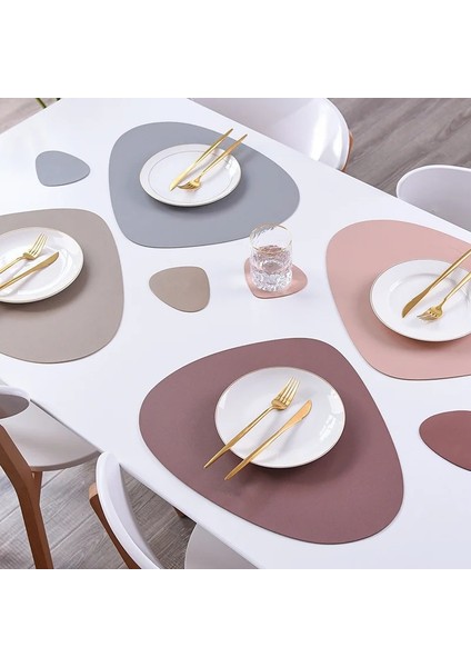 Siyah 2 Takım 2/4/6 Takım Pu Placemats Masa Için Su Geçirmez Kaymaz Yalıtım Deri Yer Paspasları Set Iskandinav Tarzı Noel Coaster Fincan Mat (Yurt Dışından) fırsatları