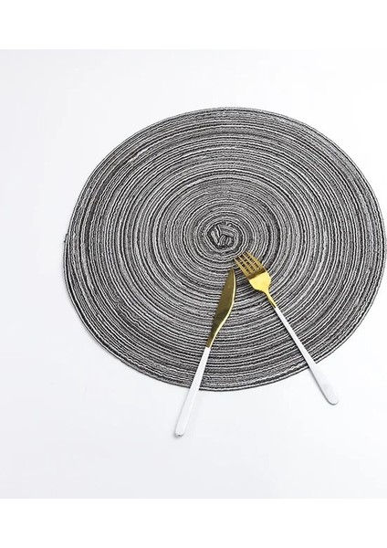 2CD-51009-009 11 cm Yuvarlak Pamuk Dokuma Iskandinav Kaymaz Mutfak Aksesuarları Placemat Coaster Yalıtım Pedi Kahve Fincanı Masa Mat Peçete Ev 51009 (Yurt Dışından)