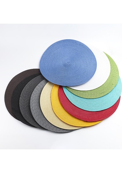 2CD-51011-002 38 cm 38 cm Yuvarlak Dokuma Iskandinav Kaymaz Mutfak Aksesuarları Placemat Coaster Pad Cafe Kupa Yemek Masası Mat Peçete Sofra Ev 51011 (Yurt Dışından) fiyatları