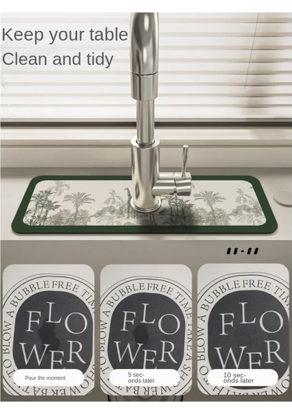 Stil 8 38X13 cm Klasik Lavabo Musluğu Drenaj Pedi Masa Mat Tuvalet Diatom Çamur Emici Ped Kaymaz Anti-Küf Mat Mutfak Tezgahı Yemek Için (Yurt Dışından) indirimleri