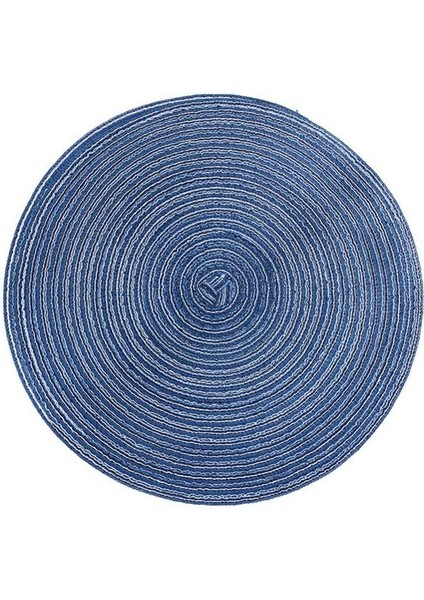Mavi L 2022 Muhtasar Yuvarlak Keten Örgülü Bardak Altlığı Isı Yalıtımlı Kase Plaka Yer Mat Masa Dekorasyon Aksesuarları (Yurt Dışından)
