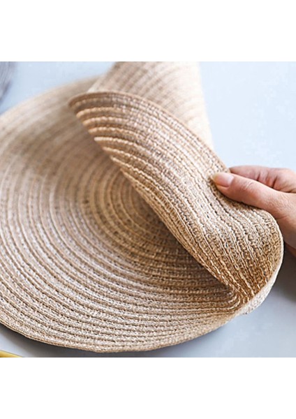 Mavi L 2022 Muhtasar Yuvarlak Keten Örgülü Bardak Altlığı Isı Yalıtımlı Kase Plaka Yer Mat Masa Dekorasyon Aksesuarları (Yurt Dışından) fiyatları