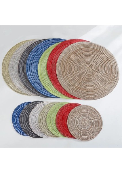 Mavi L 2022 Muhtasar Yuvarlak Keten Örgülü Bardak Altlığı Isı Yalıtımlı Kase Plaka Yer Mat Masa Dekorasyon Aksesuarları (Yurt Dışından) indirimleri