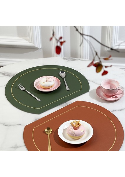 2CD-51031-003 Iskandinav Tarzı Kaymaz Mutfak Placemat Masa Mat Modern Ev Dekor Çift Taraflı Pu Deri Katı Ped Bulaşık Kahve Fincanı Kupa Altlığı (Yurt Dışından) fiyatları