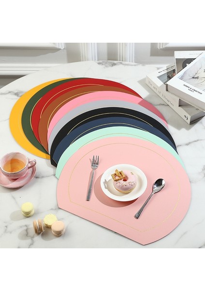 2CD-51031-003 Iskandinav Tarzı Kaymaz Mutfak Placemat Masa Mat Modern Ev Dekor Çift Taraflı Pu Deri Katı Ped Bulaşık Kahve Fincanı Kupa Altlığı (Yurt Dışından) fırsatları