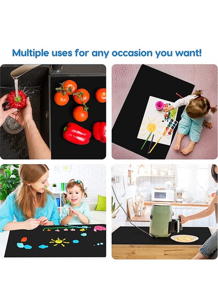 Siyah 60X50 cm Ekstra Büyük Silikon Mat Isıya Dayanıklı Levha Su Geçirmez Ped Mutfak Tezgahı Koruyucu Vinil Zanaat Paspaslar Kaymaz Masa Placemat (Yurt Dışından) modelleri