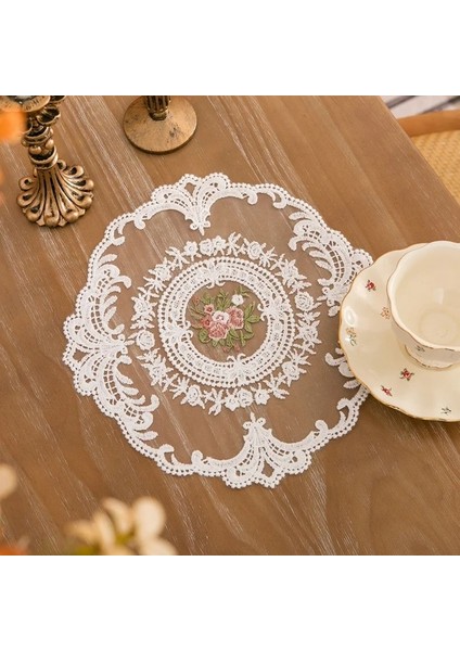 29X29CM S Çiçek Placemats Vintage Çiçekli Placemats Isıya Dayanıklı Yıkanabilir Dantel Masa Dekorasyonu Yaratıcı Fransız Placemats Ev Için (Yurt Dışından)