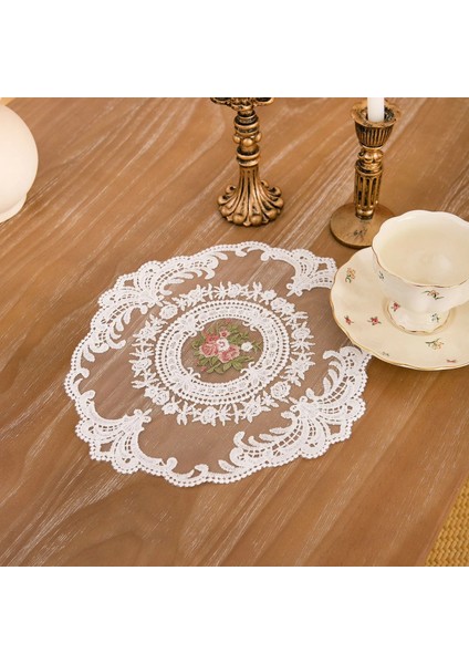 29X29CM S Çiçek Placemats Vintage Çiçekli Placemats Isıya Dayanıklı Yıkanabilir Dantel Masa Dekorasyonu Yaratıcı Fransız Placemats Ev Için (Yurt Dışından)