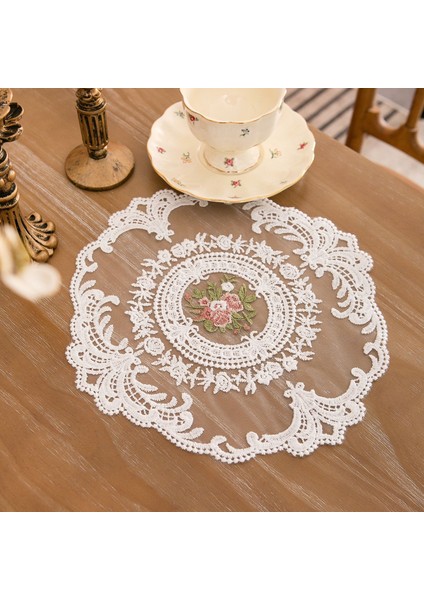 29X29CM S Çiçek Placemats Vintage Çiçekli Placemats Isıya Dayanıklı Yıkanabilir Dantel Masa Dekorasyonu Yaratıcı Fransız Placemats Ev Için (Yurt Dışından)