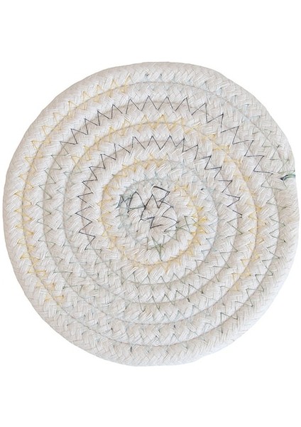 09 Yuvarlak 30 cm Pamuk Ipliği Yalıtım Placemat Dokuma Anti-Haşlanma Coaster Kase Mat Iskandinav Minimalist Pot Pedi Pamuk Halat Masa Mat (Yurt Dışından)