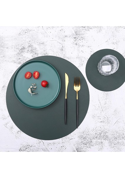 Pembe Küçük Placemat Yalıtım Yağa Dayanıklı Deri Placemat Batı Gıda Yemek Sofra Takımı Masa Mat Pedleri Kase Fincan Coaster Mutfak Aksesuarı (Yurt Dışından) indirimleri