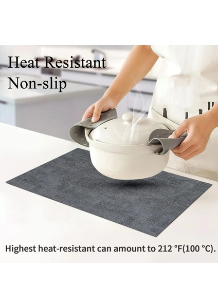 Koyu Gri 2 Adet Homaxy Mutfak Emici Mat Isıya Dayanıklı Placemat Kahve Fincanları Keçe Coaster Bireysel Şömine Masa Eşyası Mat Ev Bahçe (Yurt Dışından)
