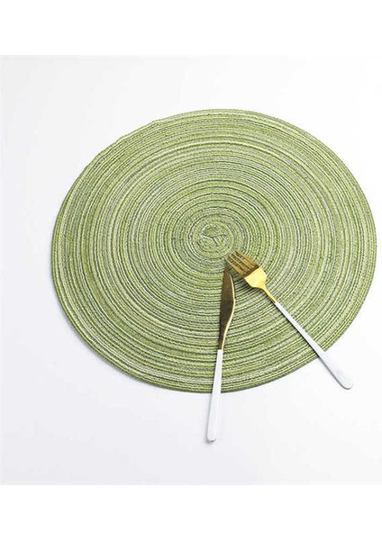 2CD-51009-006 18 cm Yuvarlak Pamuk Dokuma Iskandinav Tarzı Kaymaz Mutfak Placemat Coaster Yalıtım Pedi Bulaşık Kahve Fincanı Masa Mat Peçete Ev 51009 (Yurt Dışından)