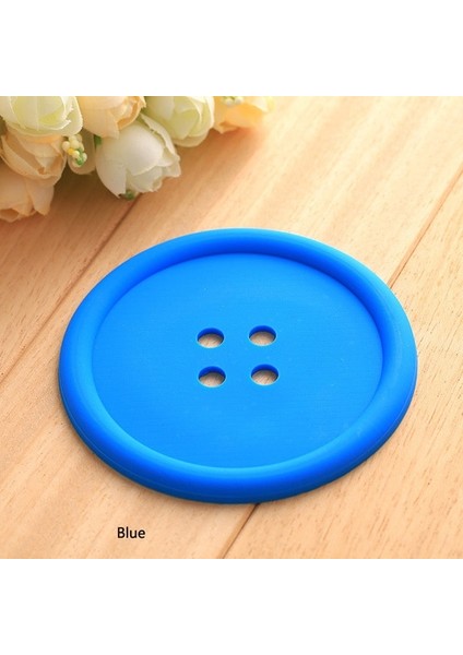 Mavi Çoklu Renkler Silikon Kap Mat Sevimli Renkli Düğme Fincan Coaster Fincan Yastık Tutucu Içecek Fincan Placemat Mat Pedleri Kahve Pedi (Yurt Dışından)