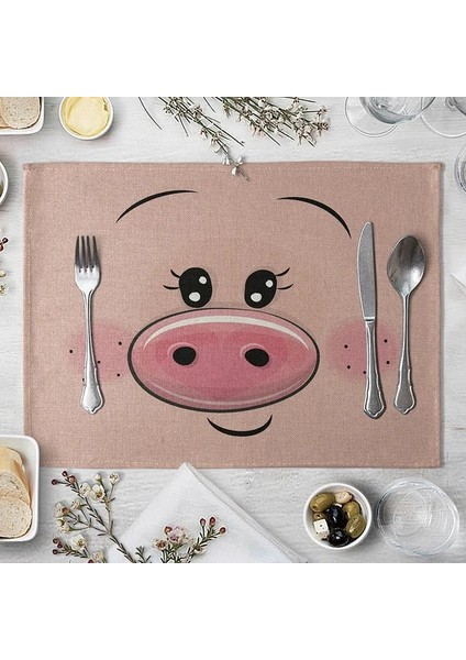 Stil 7 42X32 cm Hayvan Pamuk Keten Masa Mat Karikatür Domuz Ayı Tilki Kurbağa Desen Placemats Çocuklar Çocuklar Için Mutfak Yemek Yer Paspasları (Yurt Dışından)