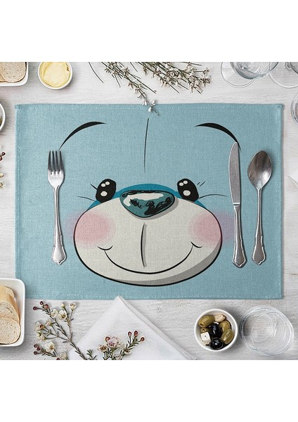 Stil 7 42X32 cm Hayvan Pamuk Keten Masa Mat Karikatür Domuz Ayı Tilki Kurbağa Desen Placemats Çocuklar Çocuklar Için Mutfak Yemek Yer Paspasları (Yurt Dışından) modelleri