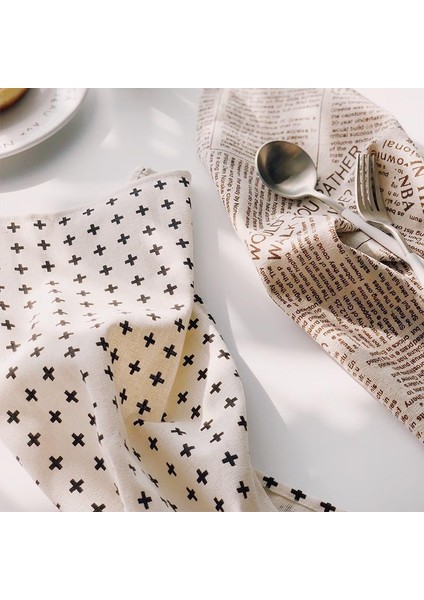 Stil 8 30 cm x 40 cm Ekose Pamuk Placemat Kumaş Masa Paspaslar Peçeteler Basit Tasarım Japon Moda Stil Sofra Mutfak Aracı (Yurt Dışından)