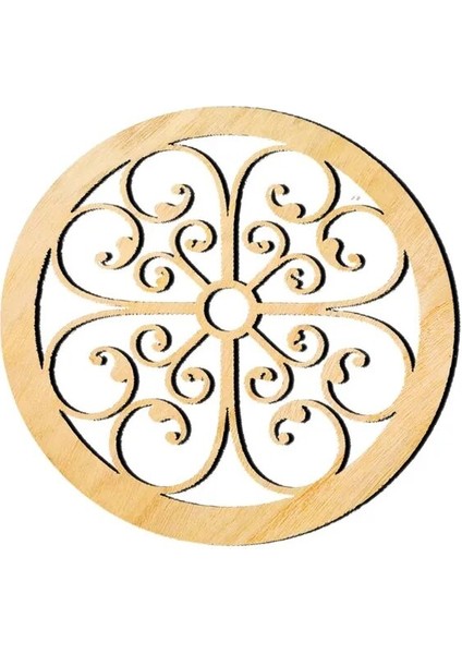 WD0137 20CM 1 Adet Çakra Hayat Çiçeği Doğal Sembol 18 Çeşit Ahşap Yuvarlak Kenar Daire Oyma Coaster Taş Kristal Seti Dıy Dekor (Yurt Dışından)