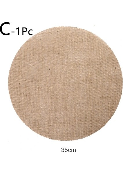 Stil 3 1 Adet Retro Doğal Jüt Çuval Bezi Yemek Masası Mat Yuvarlak Kare Keten Masa Placemat Fincan Paspaslar Ev Düğün Için Noel Partisi Dekoru (Yurt Dışından)