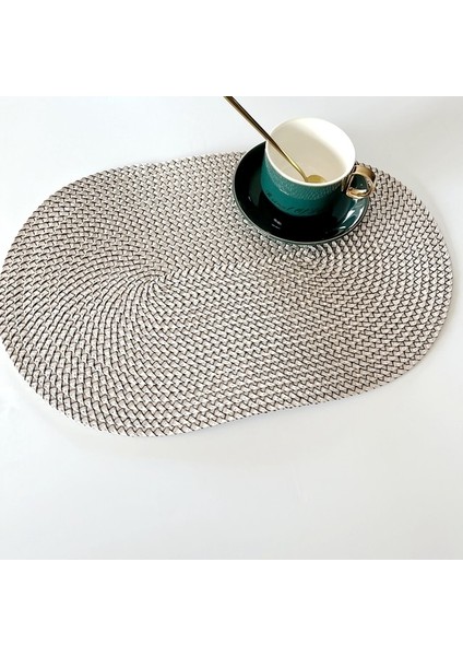 L Oval 4pcs Paket: 4.pp Set Isı Yalıtımı Kaymaz Servis Altlığı Yemek Masası Kase Bulaşık Pedi Mat Su Geçirmez Set De Masa Mutfak Placema (Yurt Dışından)
