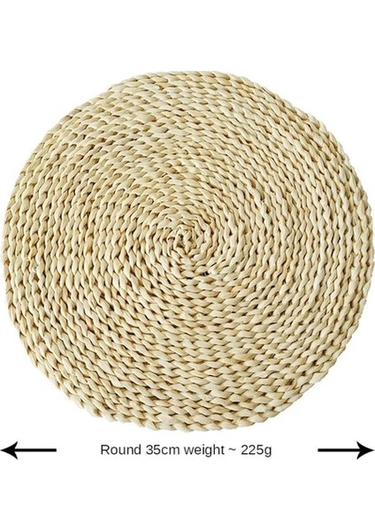 Y83-5 Yuvarlak L Doğal Mısır Kabuğu Dokuma Servis Altlığı, Yuvarlak Dokuma Rattan Masa Altlığı, Mısır Kabuğu Dokuma Yuvarlak Paspas, Yeşil Tropikal Düğün Servis Altlıkları (Yurt Dışından)