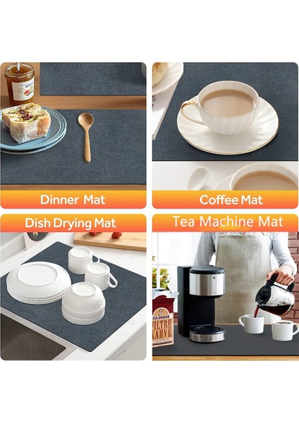 CJ06-5 S 20X30CM Kahve Tasarım Bulaşık Kurutma Mat Süper Emici Mutfak Tezgahı Drenaj Pedleri Sofra Fincan Şişe Lavabo Su Geçirmez Kaymaz Paspaslar (Yurt Dışından)