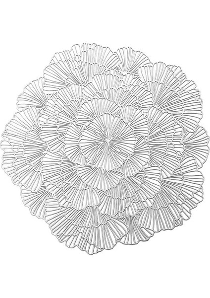 Gümüş Masa Mat Hibiscus Çiçek Bronzlaştırıcı Pvc Placemat Hollow Yalıtım Coaster Pedleri Masa Kase Ev Noel Dekor Isıya Dayanıklı (Yurt Dışından)