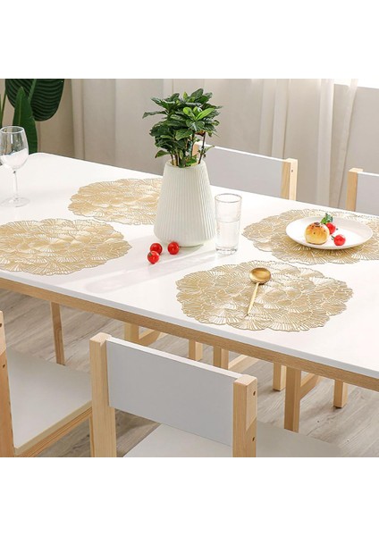 Gümüş Masa Mat Hibiscus Çiçek Bronzlaştırıcı Pvc Placemat Hollow Yalıtım Coaster Pedleri Masa Kase Ev Noel Dekor Isıya Dayanıklı (Yurt Dışından) modelleri